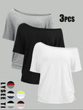 Women's Solid Color Tee, Casual Basic Short Sleeve T-shirt for Daily Wear, Ladies Clothes for All Seasons