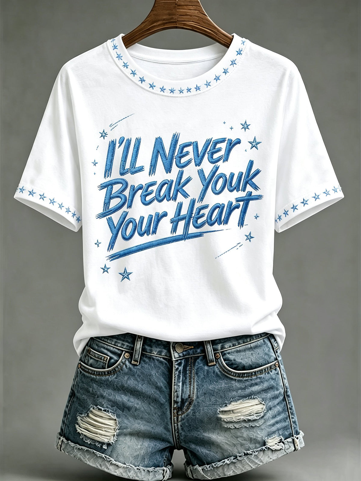 Women's Music Print V-Neck Short-Sleeved T-Shirt