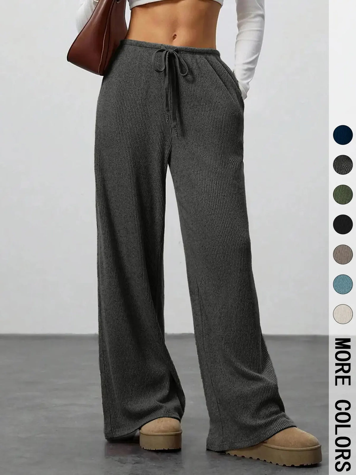 High Waist Comfortable Wide Leg Casual Jogging Pants