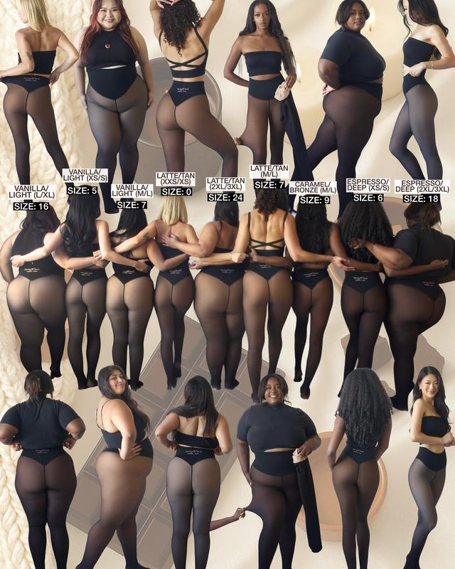 NEW COMPRESSION BAND & ONE SEAM OPTION! THE ORIGINAL MAGIC FLEECE LINED LEGGINGS - XXS TO 3XL - 4 SHADES - CLOSED FOOT - Fleece Tights Available in Plus Size and Light to Brown Fur