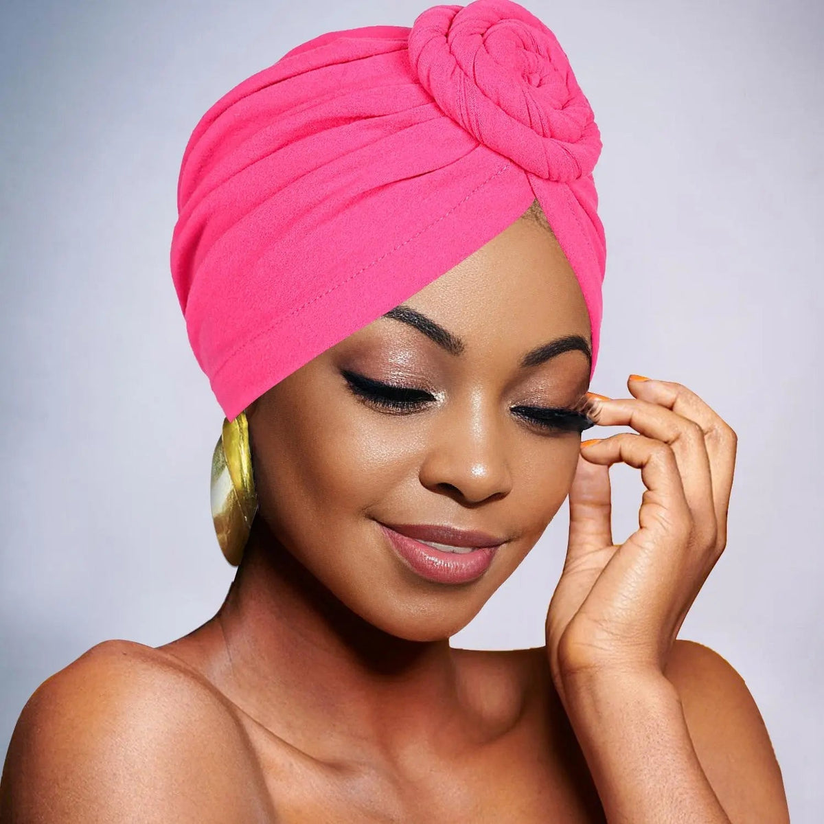 Women's Elegant Solid Color Flower Decor Turban Hat, Casual Trendy Head Wrap, Fashionable Clothes Accessories for Daily Use