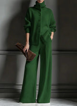 Women's Cozy Cardigan Sweater and Pants Two-Piece Set