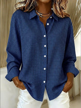 New Arrival🔥 Women's Casual Gingham Long Sleeve Button Down Shirt