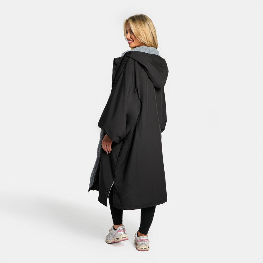 Drying Robe Waterproof Wind Resistant Changing Robe Soft Sherpa Fleece Lined Oversized Hooded Long Sleeve Coat Jacket for Kids Adults Men Women Surfing Beach Swimming Keep Dry
