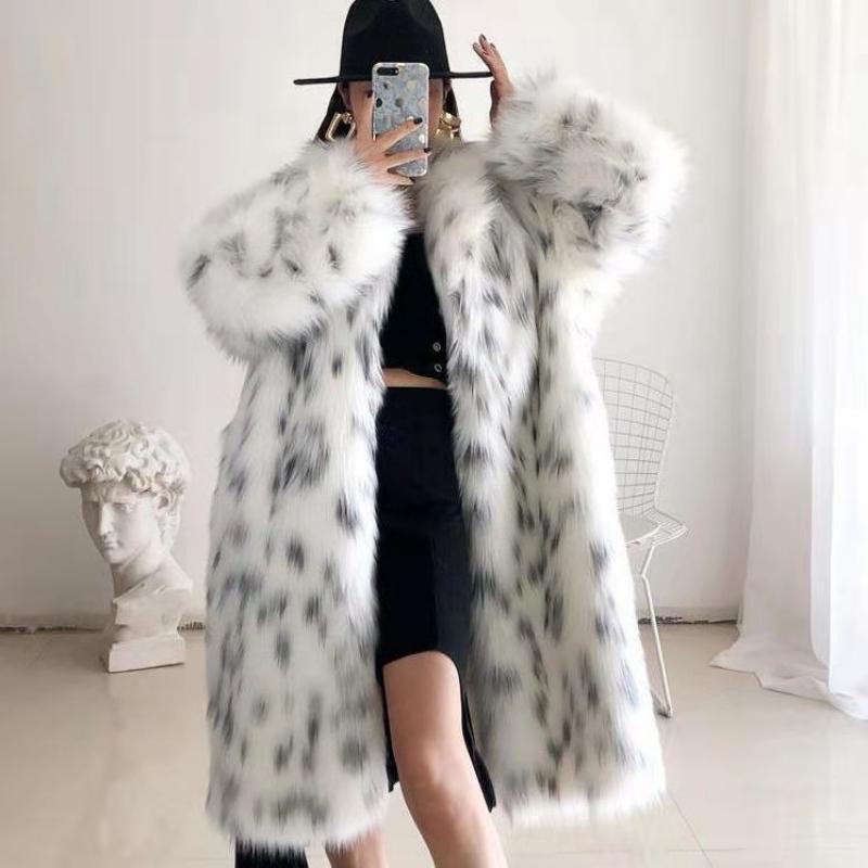 New Custom Women's Imitation Fox Fur Coat Thick Loose Lapel Top