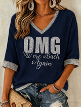 Women's Letter-Print Casual Top