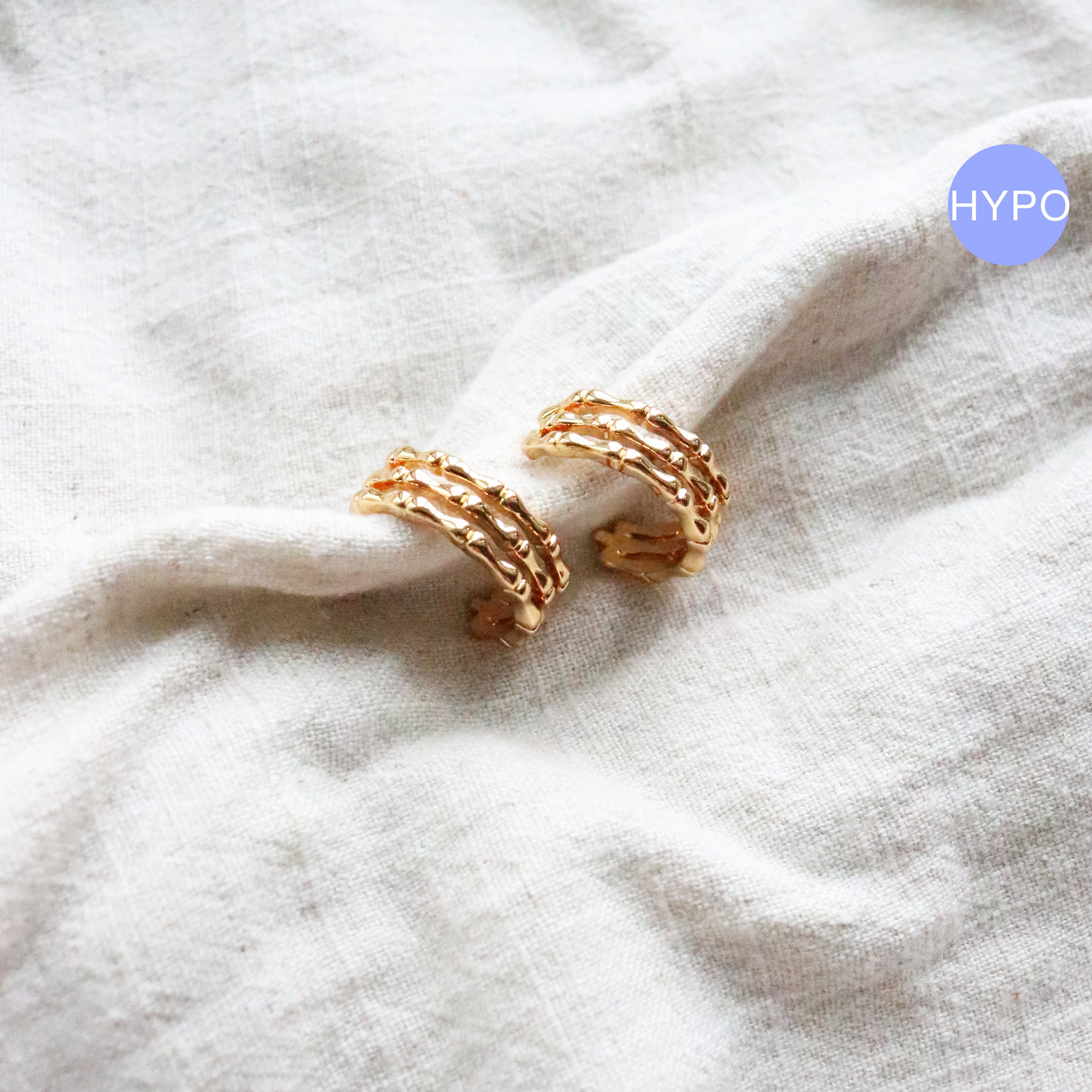 Boney Claw Hoops (Gold Plated)