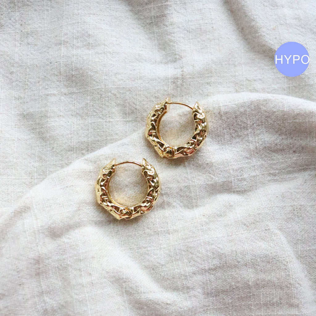 Crinkle Hoops (Gold Plated)