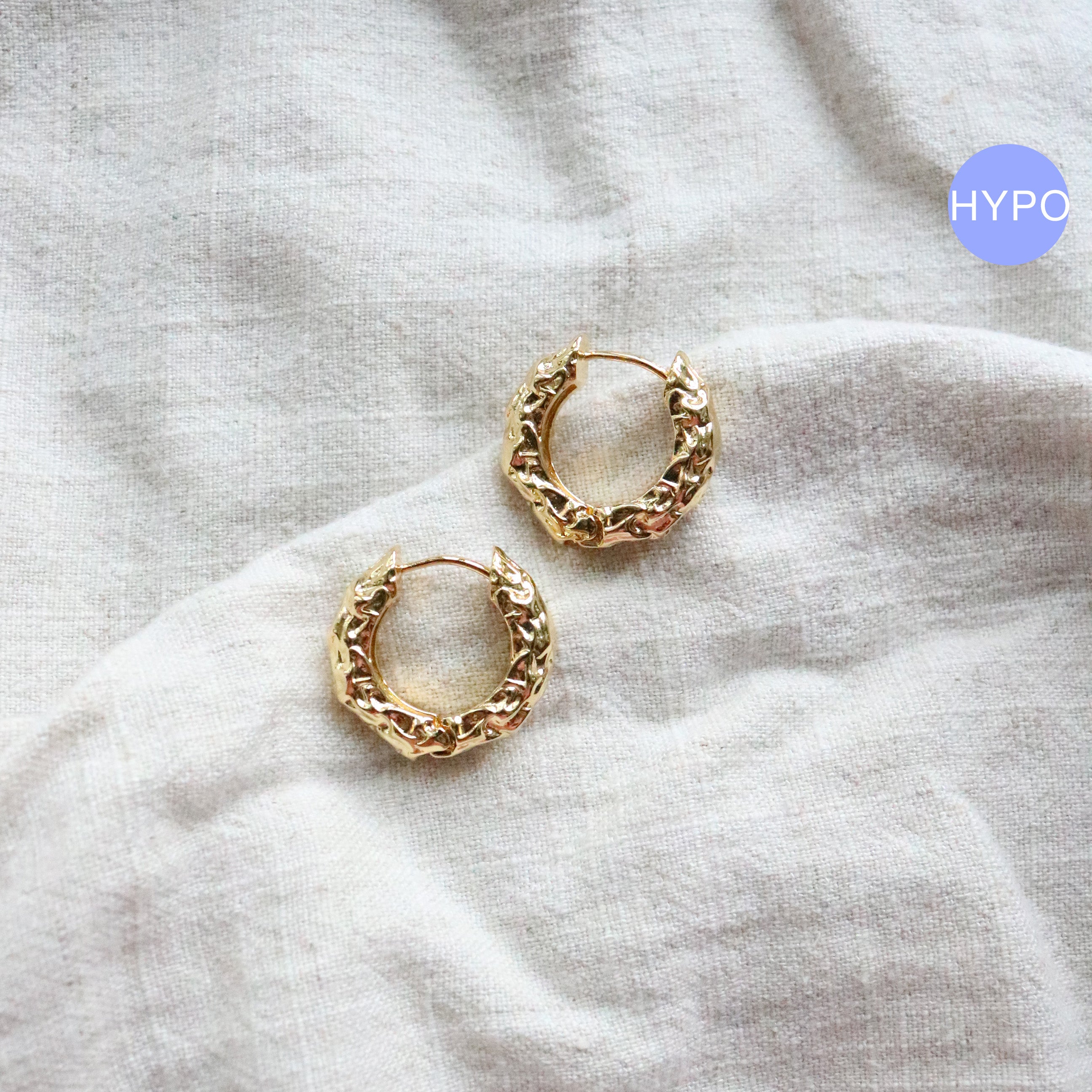 Crinkle Hoops (Gold Plated)