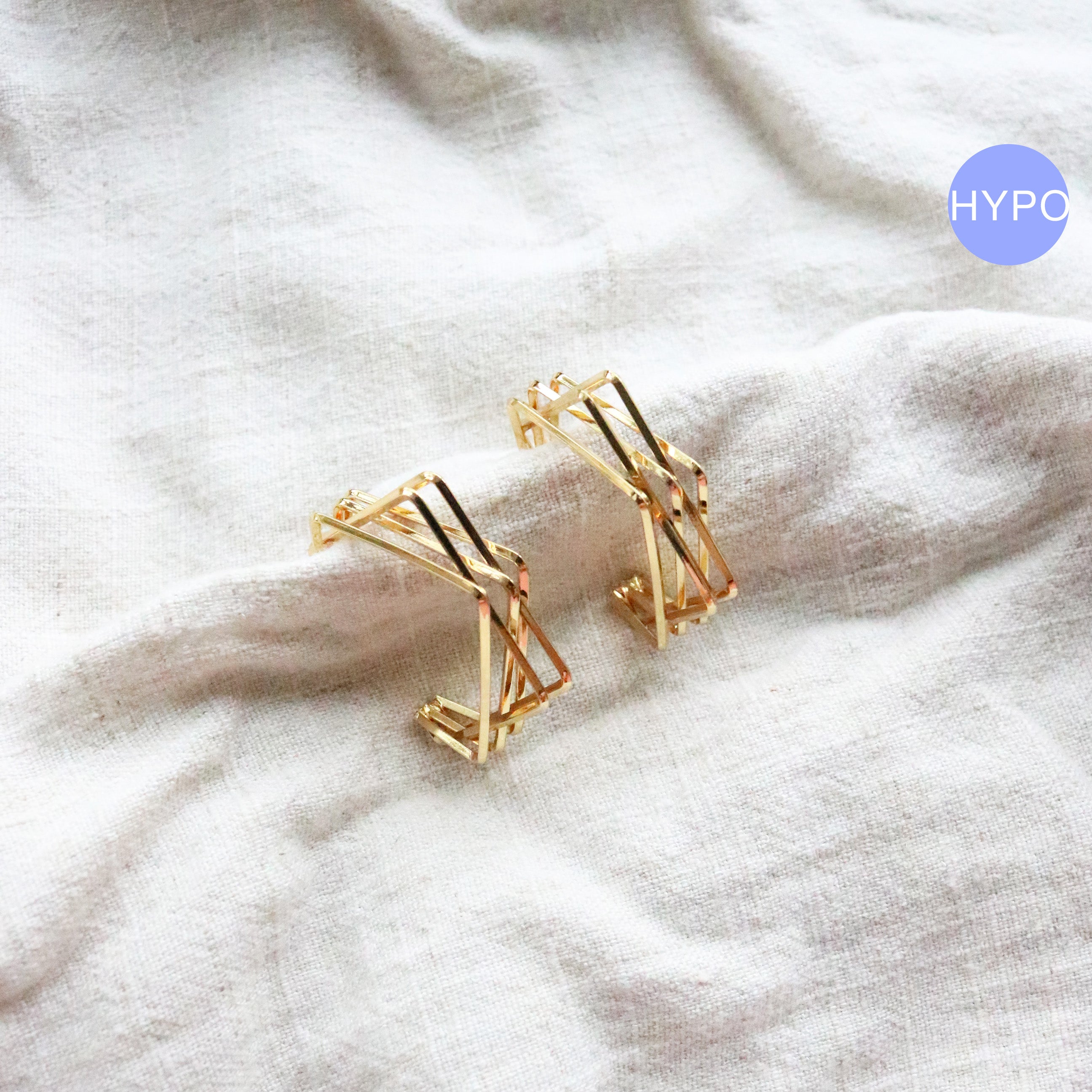 Gatsby Square Hoops (18K Gold Plated)