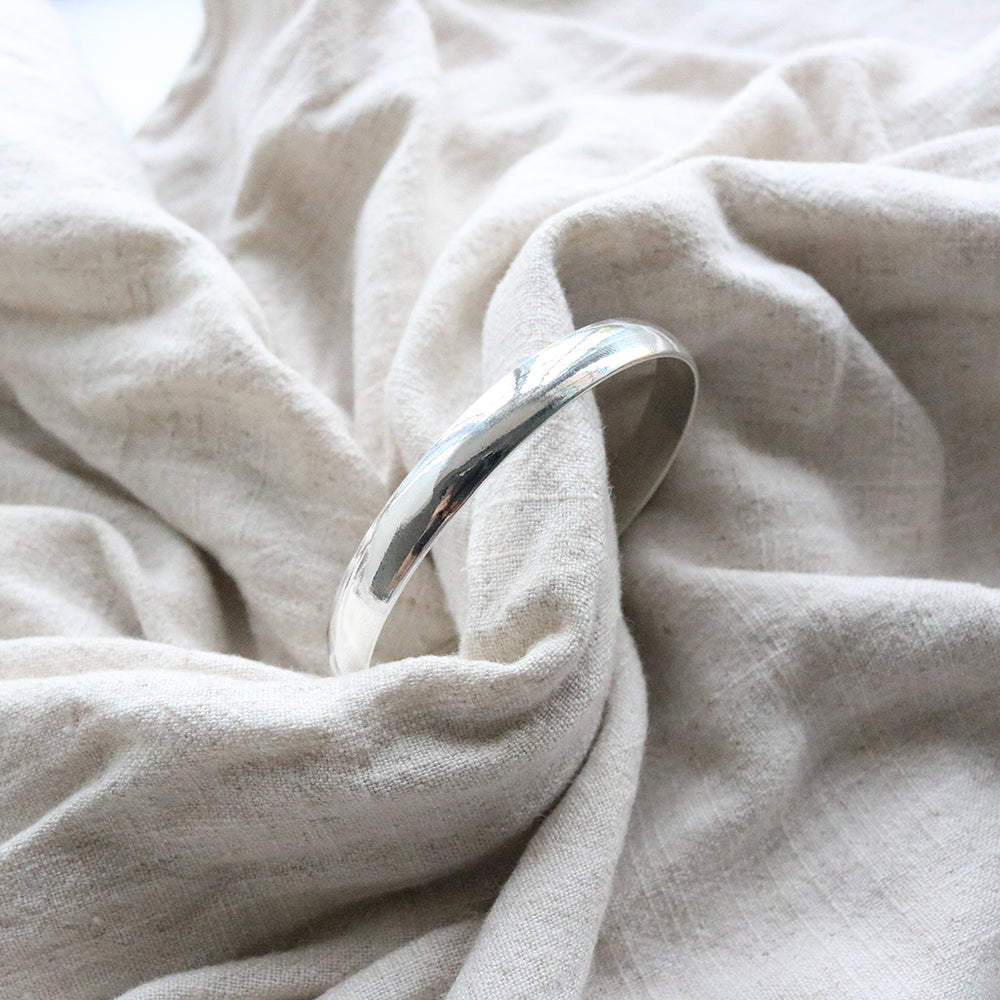Silver Open Bangle (Silver Plated)