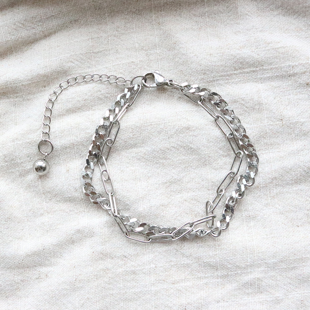 Rockstar Silver Bracelet (Stainless Steel)