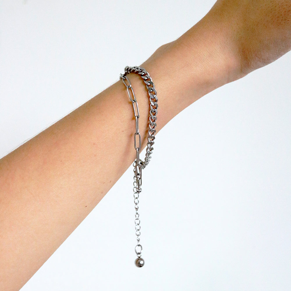 Rockstar Silver Bracelet (Stainless Steel)