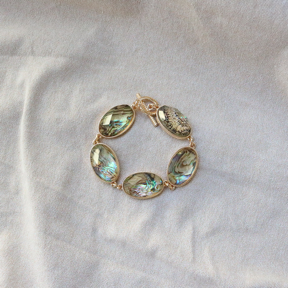 Oval Shell Bracelet in Abalone