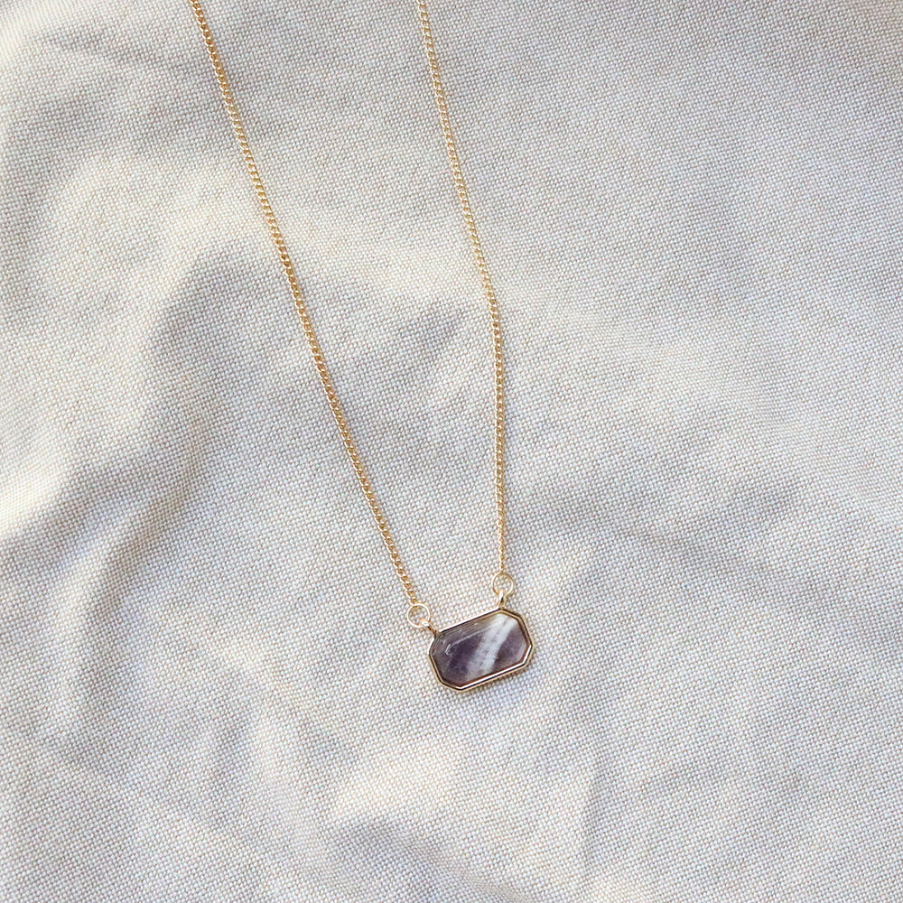 Stone Necklace in Purple
