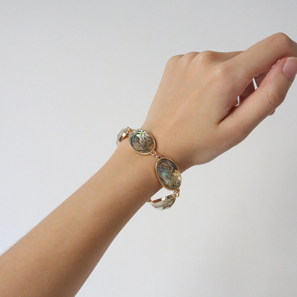 Oval Shell Bracelet in Abalone