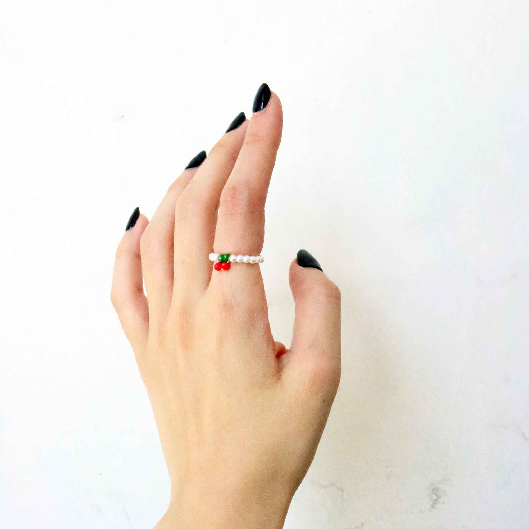 Cherry Beaded Ring