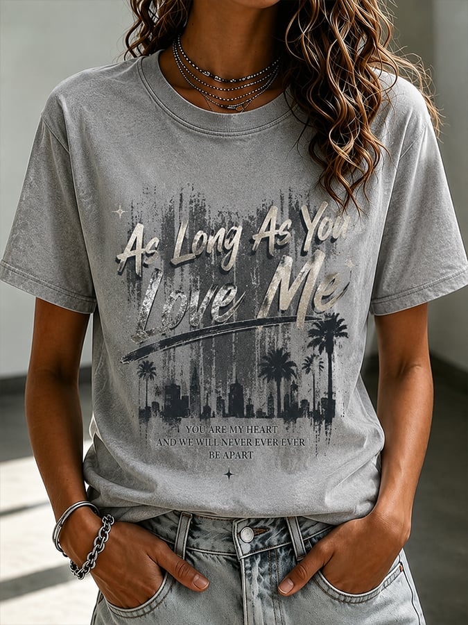 Women'S Short-Sleeve T-Shirt With Music Print