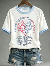 Women's Letter-Print Casual Top