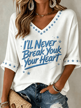 Women's Music-Print Waffle-Knit Top