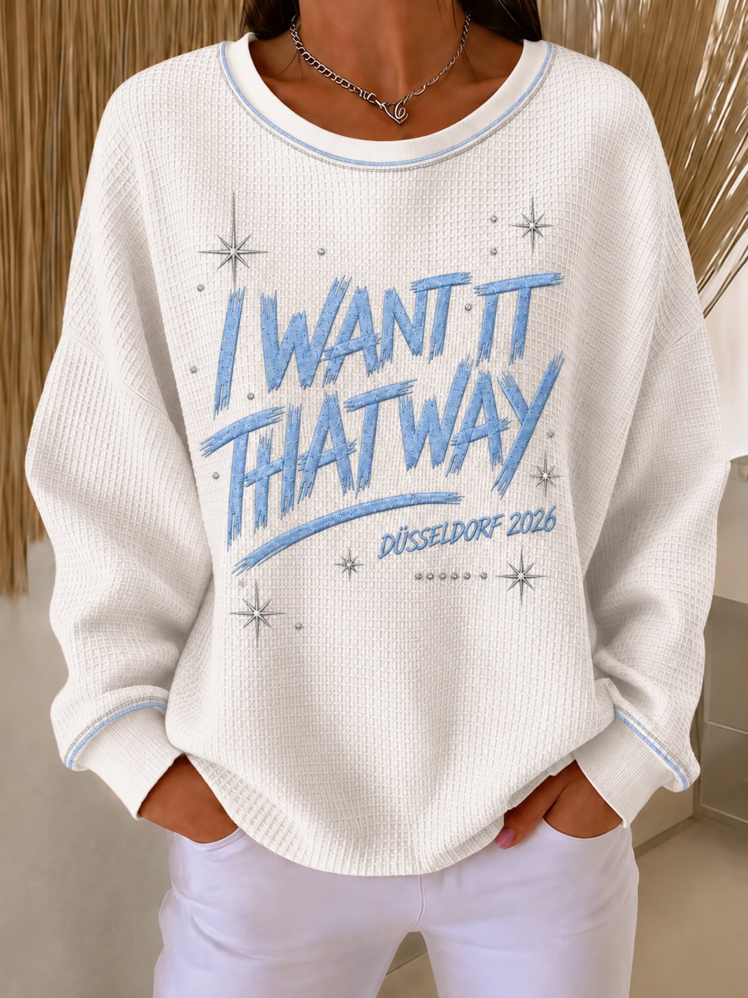 Women'S Musical Art Waffle Sweatshirt