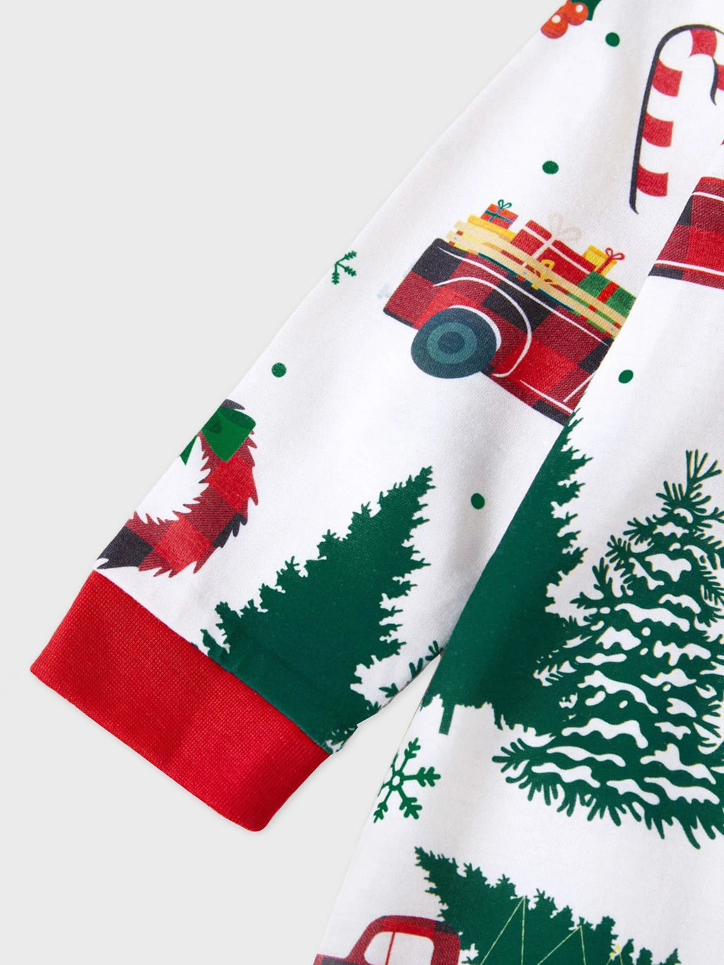 Christmas Family Matching Allover Xmas Tree & Car Print Long-sleeve Pajamas Sets with Christmas Socks Multi-color